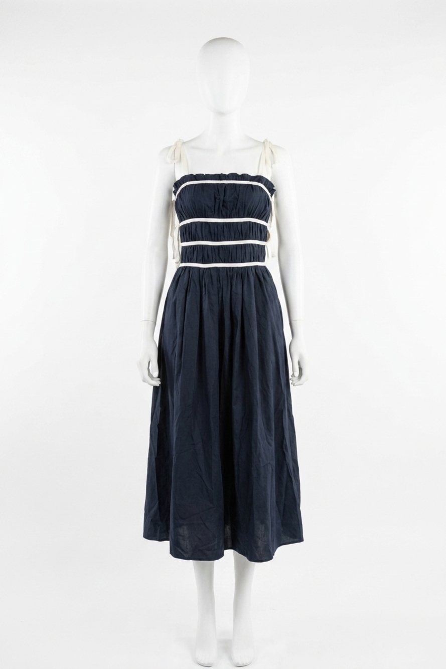 NEW SOFIE THE LABEL sunny days poplin dress in blue